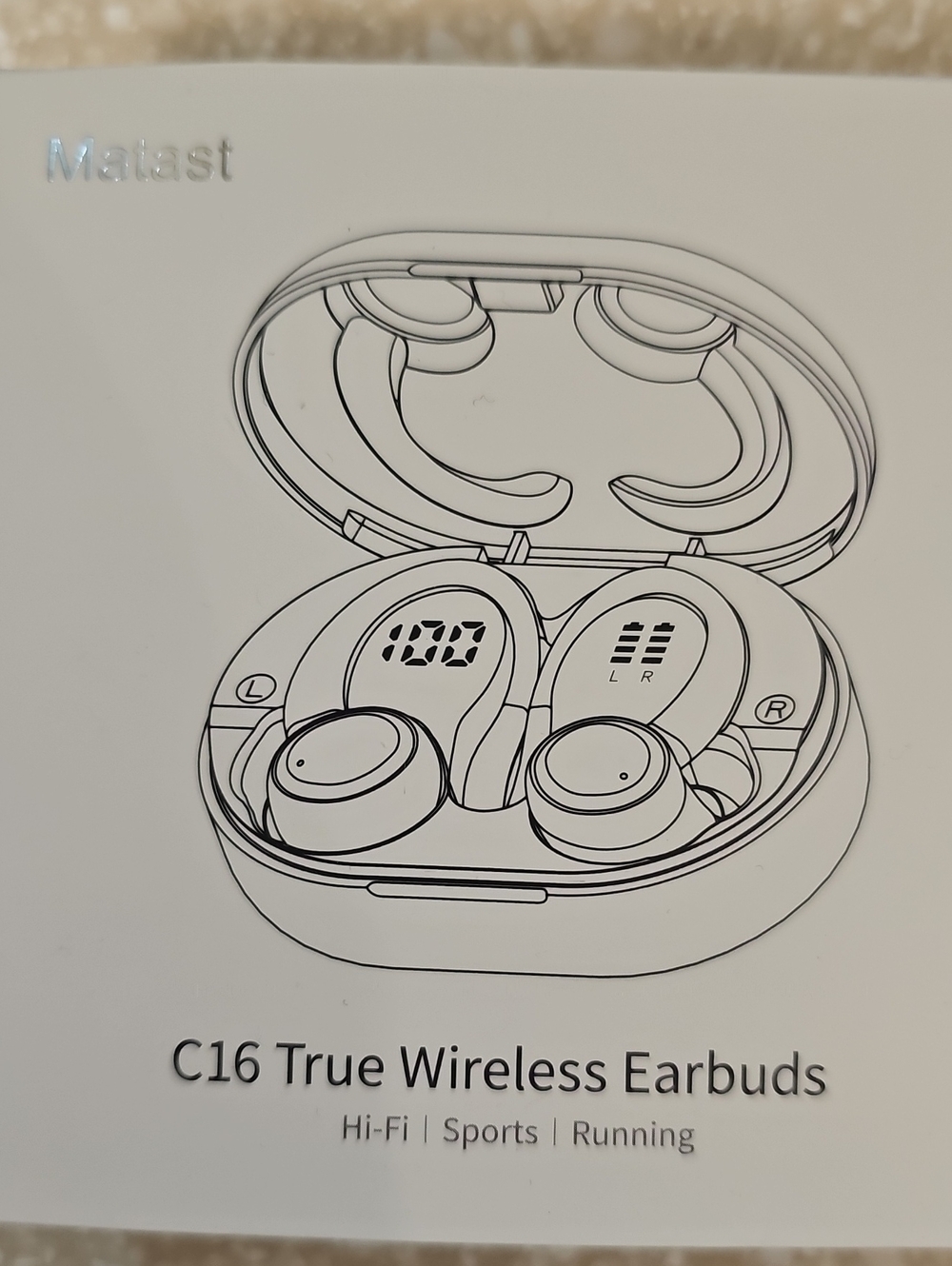 C16 True Wireless Over-Ear Headphones — White